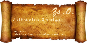 Zsifkovics Orsolya névjegykártya